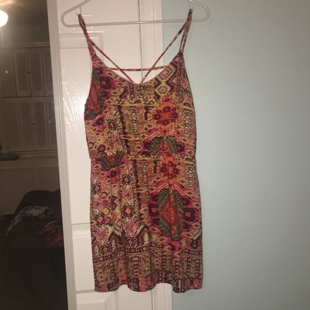 orange patterned dress